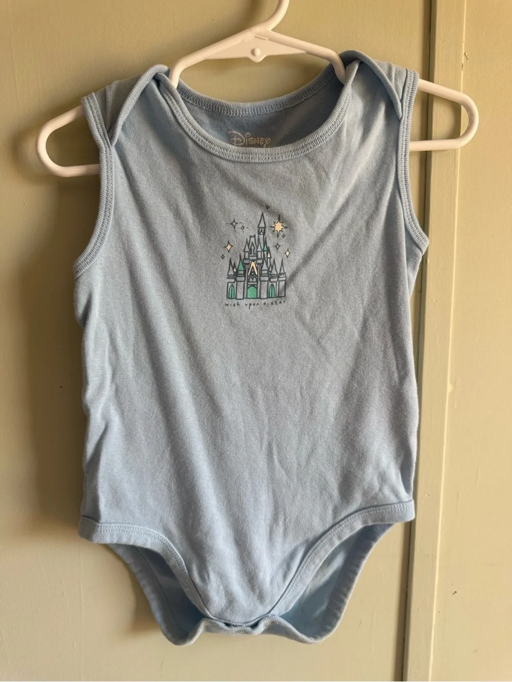 Disney Light Blue Castle Sleeveless One-Piece Bodysuit
